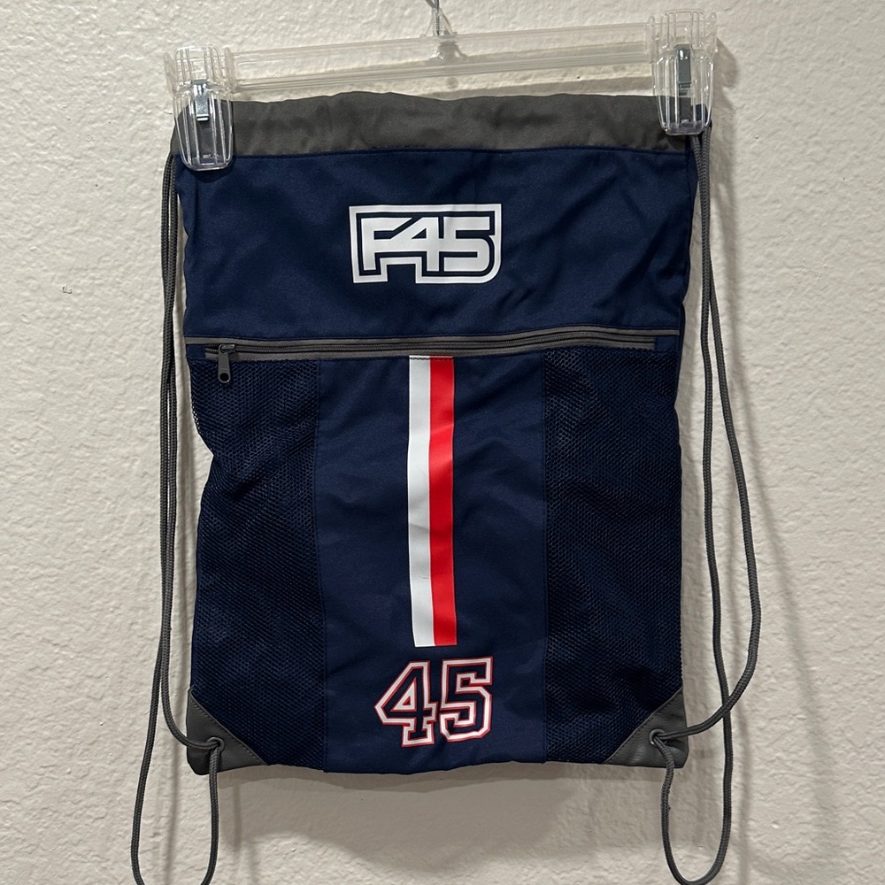 F45 Navy Drawstring Backpack‎ - Picture 2 of 3